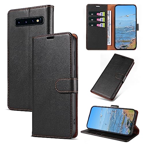 KKEIKO Hülle Kompatibel mit Samsung Galaxy S10 Plus, Magnet Klappbar Handyhülle mit Kartenfach, PU Leder Stoßfest Schutzhülle für Samsung S10 Plus, Schwarz KKEIKO Hülle Kompatibel mit Samsung Galaxy S10 Plus, Magnet Klappbar Handyhülle mit Kartenfach, PU Leder Stoßfest Schutzhülle für Samsung S10 Plus, Schwarz von KKEIKO