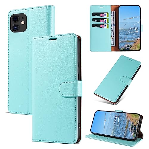 KKEIKO Hülle Kompatibel mit iPhone 11, Magnet Klappbar Handyhülle mit Kartenfach, PU Leder Stoßfest Schutzhülle für iPhone 11, Grün KKEIKO Hülle Kompatibel mit iPhone 11, Magnet Klappbar Handyhülle mit Kartenfach, PU Leder Stoßfest Schutzhülle für iPhone 11, Grün von KKEIKO