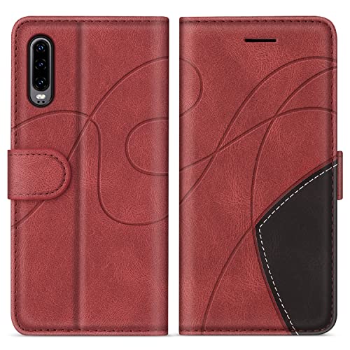 KKEIKO Hülle für Huawei P30, PU Leder Schutzhülle für Huawei P30, Kratzfestes Brieftasche Handyhülle mit Kartenfächern, Rot KKEIKO Hülle für Huawei P30, PU Leder Schutzhülle für Huawei P30, Kratzfestes Brieftasche Handyhülle mit Kartenfächern, Rot von KKEIKO
