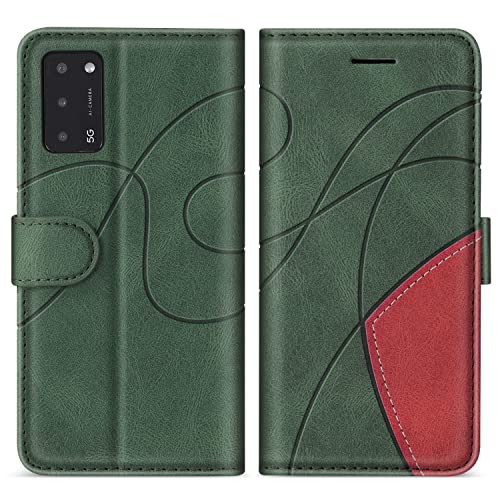 KKEIKO Hülle für Oppo A16 4G / Oppo A16s / Oppo A54s, PU Leder Schutzhülle für Oppo A16 4G / Oppo A16s / Oppo A54s, Kratzfestes Brieftasche Handyhülle mit Kartenfächern, Grün von KKEIKO