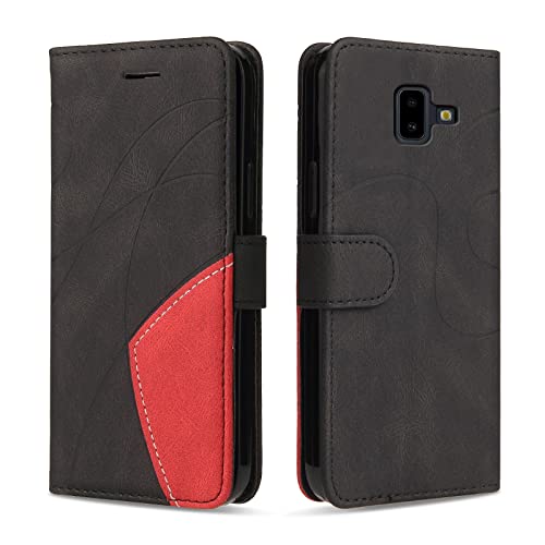 KKEIKO Hülle für Samsung Galaxy J6 Plus 2018, PU Leder Handyhülle mit kartenfach, Magnetisch Klappbar Brieftasche Schutzhülle für Samsung J6 Plus 2018, Schwarz KKEIKO Hülle für Samsung Galaxy J6 Plus 2018, PU Leder Handyhülle mit kartenfach, Magnetisch Klappbar Brieftasche Schutzhülle für Samsung J6 Plus 2018, Schwarz von KKEIKO