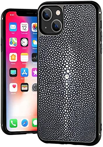 KKFAUS All-Inclusive Schutzhülle für Apple iPhone 13 Mini (2021) 5,4 Zoll Luxuriöse Perlfisch-Lederhülle [Bildschirm- und Kameraschutz] (Farbe: Grau) von KKFAUS