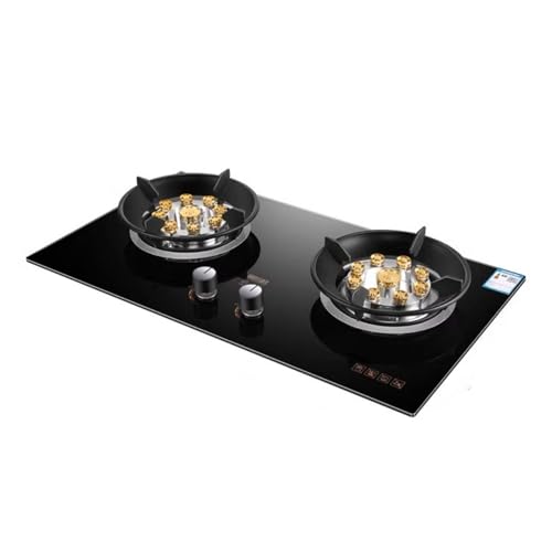 Tragbarer Doppelbrenner, 8,5 KW, 180-Minuten-Timer, Topflappen Aus Gusseisen, Schwarzes Glas, Freistehende Tischplatte for Zuhause, Küche, Camping, Garten, Esszimmer(LPG) von KKJPL