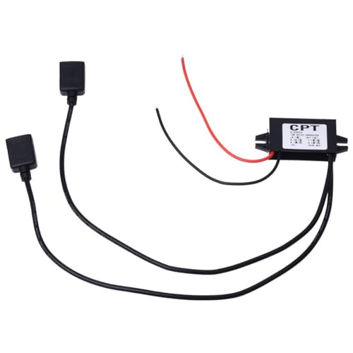 Auto Adapter Konverter 12 V auf 5 V DC Konverter - DC 12V 5V 3A Spannungswandler mit USB für Auto Vehicle Motorrad Motor Ladegerät Audio Radio von KKMVIUC