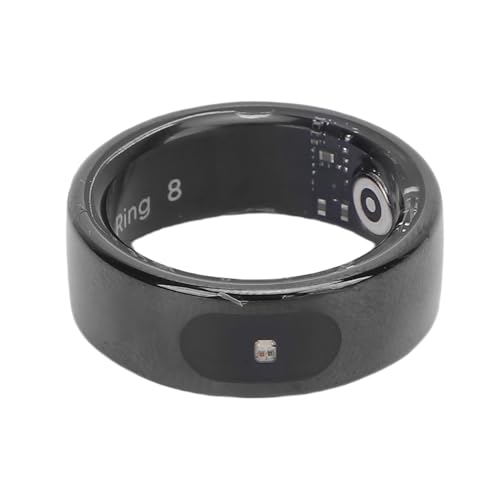 Smart Ring Touch Control Body Temperatur Tracking Message Reminder Fitness Tracker -Ringunterstützung Multi -Sport -Modi 5ATM für das Fahrradwanderungslauf (20 mm / 0,79in) von KKPLZZ