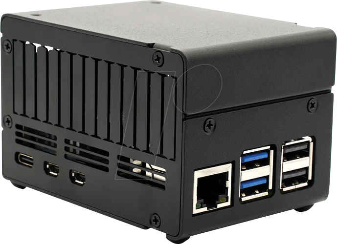 KKSB CASE RPI5HC - Gehäuse für Raspberry Pi 5 + HATs u. Kühlkörper, Alu, schwarz von KKSB