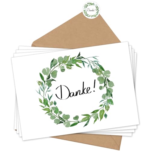 20 Stück Dankeskarten mit Umschlägen und Sticker, Danke Karte für Hochzeit Taufe, 20er Danke Karten Set (14 * 10cm) von KKSJK