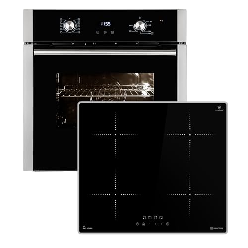 Autarkes Herdset: 60cm Einbaubackofen EB8005ED + 59cm Induktionskochfeld IH85900ED | Pizzafunktion | Grill | Umluft | Heißluft | Automatik-Timer | 2-fach Wärmeschutzverglasung | SET8005IH859ED von KKT KOLBE