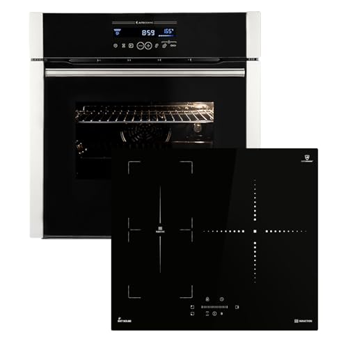 Autarkes Herdset: 60cm Einbaubackofen EB8016ED + 59cm Induktionskochfeld IND5903SP | Katalyse | Drehspieß | Pizzafunktion | Grill | Heißluft | Teleskopauszüge | Automatik-Timer | SET8016IND593SP von KKT KOLBE
