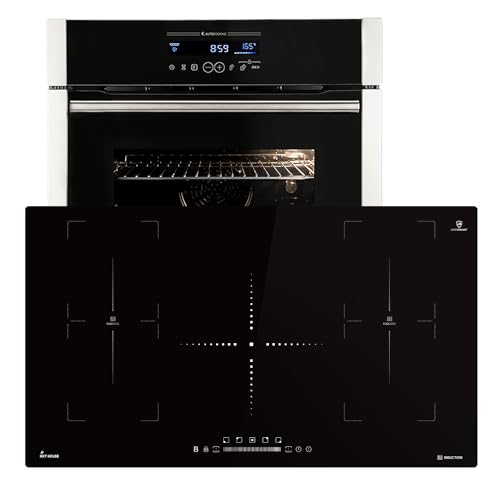 Autarkes Herdset: 60cm Einbaubackofen EB8016ED + 90cm Induktionskochfeld IH89005FZ | Katalyse | Drehspieß | Pizzafunktion | Grill | Heißluft | Teleskopauszüge | Automatik-Timer | SET8016IH890FZ von KKT KOLBE