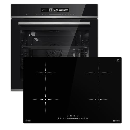 Autarkes Herdset: 60cm Einbaubackofen EB8017ED + 77cm Induktionskochfeld IH87704RL | Katalyse | Pizzafunktion | Grill | Umluft | Heißluft | Automatik-Timer | SET8017IH877RL von KKT KOLBE