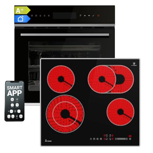 Autarkes Herdset | 60cm Einbaubackofen EB8319PHC | 59cm Kochfeld CH5901AL | Pyrolyse | Pizzafunktion | Grill | Umluft | Heißluft | Automatik-Timer | 4-fach Wärmeschutzverglasung | SET8319PHCCH59AL von KKT KOLBE