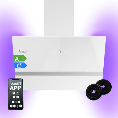 Dunstabzugshaube 60 cm | Kopffreie Wandhaube | Edelstahl | weißes Glas | WLAN | Nachlaufautomatik | RGBW-LED-Beleuchtung | SensorTouch Bedienung | EASY609WHCM Dunstabzugshaube 60 cm | Kopffreie Wandhaube | Edelstahl | weißes Glas | WLAN | Nachlaufautomatik | RGBW-LED-Beleuchtung | SensorTouch Bedienung | EASY609WHCM von KKT KOLBE