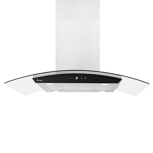 Dunstabzugshaube 90 cm | Inselhaube | Edelstahl | schwarzes Glas | WLAN | Nachlaufautomatik | SensorTouch Bedienung | SINUS-INSEL-HC Dunstabzugshaube 90 cm | Inselhaube | Edelstahl | schwarzes Glas | WLAN | Nachlaufautomatik | SensorTouch Bedienung | SINUS-INSEL-HC von KKT KOLBE
