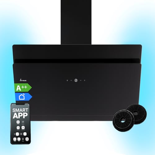 Dunstabzugshaube 90 cm | Kopffreie Wandhaube | Edelstahl | schwarzes Glas | WLAN | Nachlaufautomatik | RGBW-LED-Beleuchtung | SensorTouch Bedienung | SOLO909SHCM Dunstabzugshaube 90 cm | Kopffreie Wandhaube | Edelstahl | schwarzes Glas | WLAN | Nachlaufautomatik | RGBW-LED-Beleuchtung | SensorTouch Bedienung | SOLO909SHCM von KKT KOLBE