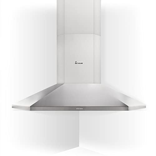 KKT KOLBE Dunstabzugshaube für Ecke Eckhaube 100 cm leise 635cbm/h Wandhaube Wandesse Abluft Umluft Edelstahl Silber Druckknöpfe LED-Beleuchtung ANGOLO106ED von KKT KOLBE