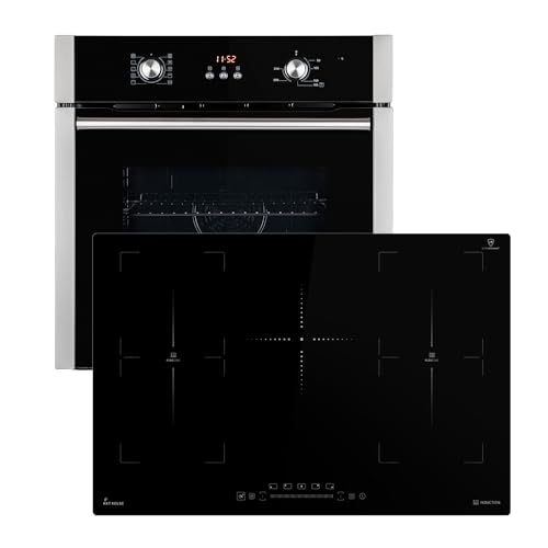 Herdset: 60cm Einbaubackofen BO8805SS + 77cm Induktionskochfeld IH87705FZ | Heißluft | Automatik-Timer | 2-fach Wärmeschutzverglasung | Kindersicherung | Knebelbedienung | SET8805IH77FZ von KKT KOLBE