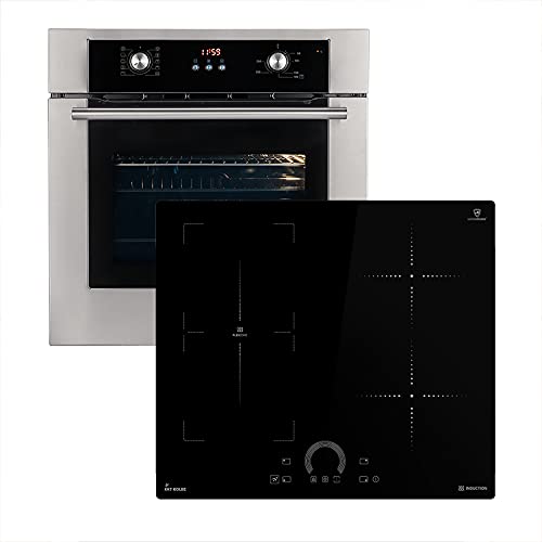 Herdset: 60cm Einbaubackofen BO8810SS + 60cm Induktionskochfeld IH85901FZ | Heißluft | Teleskopauszüge | Automatik-Timer | 2-fach Wärmeschutzverglasung | Kindersicherung | SET8810IH592FZ von KKT KOLBE