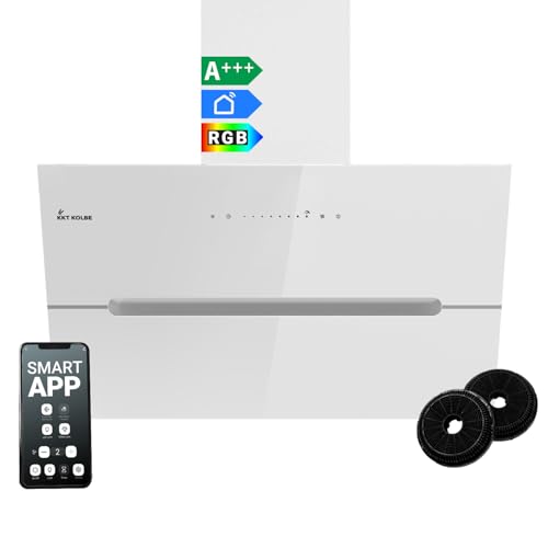 KKT KOLBE Dunstabzugshaube 80 cm | 782 cbm/h Umluft Abluft | Kopffrei | Wandhaube | Weiß Glas | Smart WiFi App WLAN | RGBW-LED-Beleuchtung | ECCO8005WM KKT KOLBE Dunstabzugshaube 80 cm | 782 cbm/h Umluft Abluft | Kopffrei | Wandhaube | Weiß Glas | Smart WiFi App WLAN | RGBW-LED-Beleuchtung | ECCO8005WM von KKT KOLBE