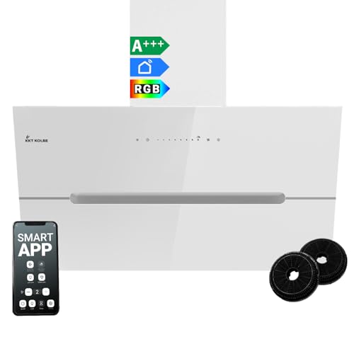 KKT KOLBE Dunstabzugshaube 90 cm | 782 cbm/h Umluft Abluft | Kopffrei | Wandhaube | Weiß Glas | Smart WiFi App WLAN | RGBW-LED-Beleuchtung | ECCO9005WM KKT KOLBE Dunstabzugshaube 90 cm | 782 cbm/h Umluft Abluft | Kopffrei | Wandhaube | Weiß Glas | Smart WiFi App WLAN | RGBW-LED-Beleuchtung | ECCO9005WM von KKT KOLBE
