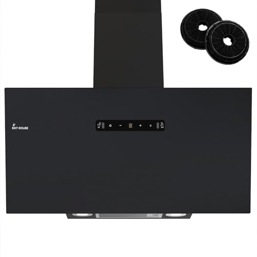 KKT KOLBE Dunstabzugshaube 90cm Abluft Umluft | Wandhauben Kopffrei | Schwarz matt | Glas | SensorTouch | Nachlaufautomatik | LED Licht | TRIO9015S von KKT KOLBE