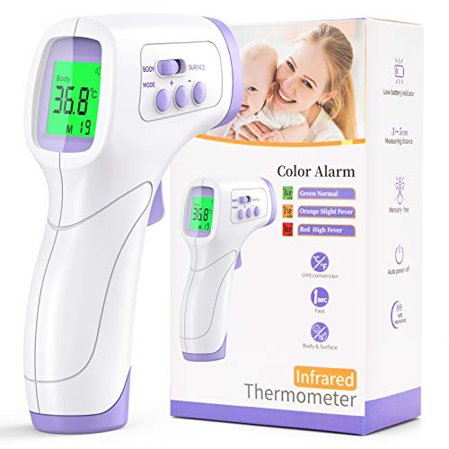 Fieberthermometer Kontaktlos KKmier Infrarotes Medizinisches Stirnfieberthermometer Digitales Temperaturmessgerät Genaue Messung für Kinder und Erwachsene von KKmier