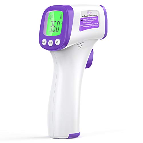 Kontaktloses digitales Fieberthermometer für Erwachsene Kinder KKmier Infrarotes Medizinisches Temperaturmessgerät Geeignet für Stirn und Objekt mit Alarm von KKmier