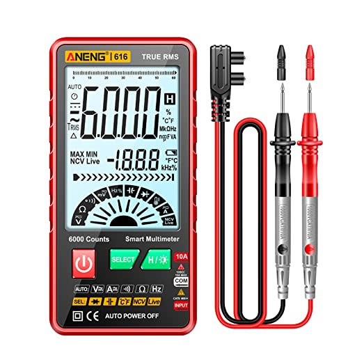 ANENG 616 Smart Digital Multimeter Auto Range 6.000 Counts NCV Universal Meter True RMS Handheld Multifunktionaler Tester Voltmeter Amperemeter mit Hintergrundbeleuchtung Taschenlampe von KKnoon