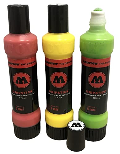 Molotow Party 863DS Dripstick Mix - 3x30ml - farbintensiv mit hoher Deckkraft - permanent - wasserfest von KLAMOTTEN STORE