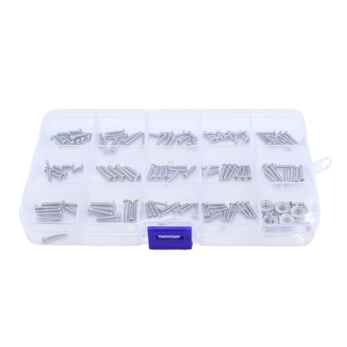 KLAPR Für MJX Hyper Go H14BM 14209 14210 Schrauben-Set, die meisten Ersatz-Edelstahlschrauben, Reparaturwerkzeuge für bürstenlose Hochgeschwindigkeitsfahrzeuge, RC-Autoteile von KLAPR