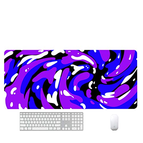 KLAYOVE Gaming-Mauspad, extra groß, 900 x 400 x 3 mm, mit genähtem Rand, groß, schwer, dick, bequem, faltbar, waschbar, Matte für Desktop, Laptop, rutschfeste Gummiunterseite, Tastaturmatte für Spiel von KLAYOVE