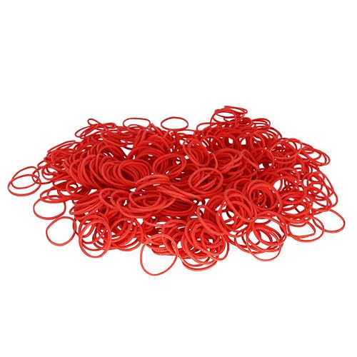 Gummiringe rot | Dehnbar | Ø 70 mm, 1 mm Stärke, 100 g Beutel [andere Varianten im Angebot wählbar] | Gummibänder | Haushaltsgummis zum Bündeln, Fixieren oder Basteln von KLEBESHOP24