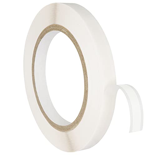 KLEBESHOP24 Doppelseitiges Klebeband aus PE | Eine Seite ablösbar klebend | Leichte Handhabung durch Fingerlift/Breite Klebeband 9 mm, Abdeckung 15 mm, 50 m auf Rolle von KLEBESHOP24