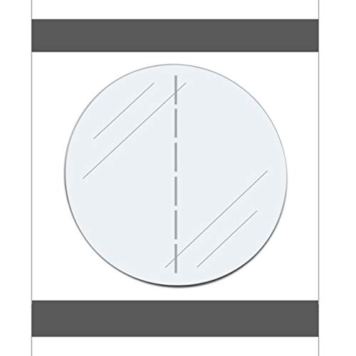 KLEBESHOP24 Verschlussetiketten transparent mit Blackmark | Durchmesser, Perforation und Menge wählbar/Ø 25 mm, längs perforiert, 500 Stück von KLEBESHOP24