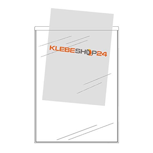 Klarsichthüllen selbstklebend | Rechteckig | Öffnung an der schmalen Seite | für Dokumente, Prospekte, Flyer, Fotos, Karten uvm. | DIN A5, 20 Stück von KLEBESHOP24