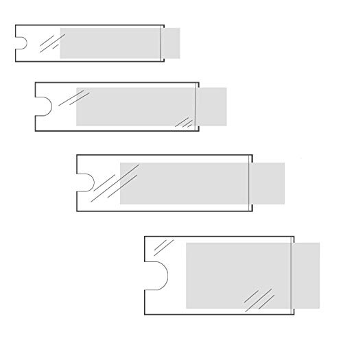 Klebeshop24 BESCHRIFTUNGSFENSTER SELBSTKLEBEND | Format + Menge wählbar | Transparent | Schmale Seite offen | Selbstklebetaschen mit Einsteckschildern | Mit Daumenausstanzung / 62 x 150 mm, 24 Stück von KLEBESHOP24