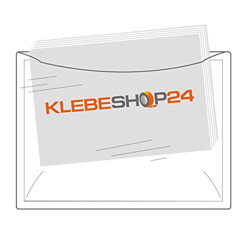 Selbstklebetaschen transparent | DIN lang, A4, A5 oder A6 | Breite Seite offen | 20 oder 100 Stück | Klarsichthüllen zum Kleben/DIN A5 10 mm Füllhöhe 100 Stück Selbstklebetaschen transparent | DIN lang, A4, A5 oder A6 | Breite Seite offen | 20 oder 100 Stück | Klarsichthüllen zum Kleben/DIN A5 10 mm Füllhöhe 100 Stück von KLEBESHOP24