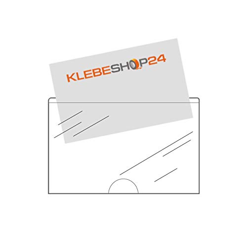 Visitenkartentaschen selbstklebend | Mit Daumenausstanzung unten | Transparent | 95 x 60 mm | Breite Seite offen | Menge wählbar Visitenkartentaschen selbstklebend | Mit Daumenausstanzung unten | Transparent | 95 x 60 mm | Breite Seite offen | Menge wählbar von KLEBESHOP24