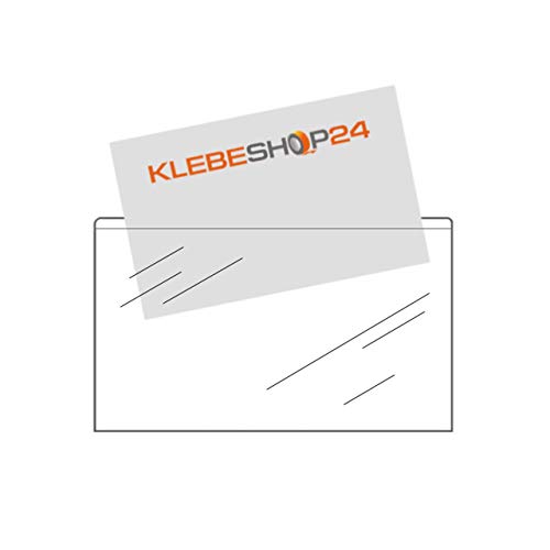 Visitenkartentaschen selbstklebend breite Seite offen 105 x 60 mm verschiedene Verpackungseinheiten / 100 Stück von KLEBESHOP24