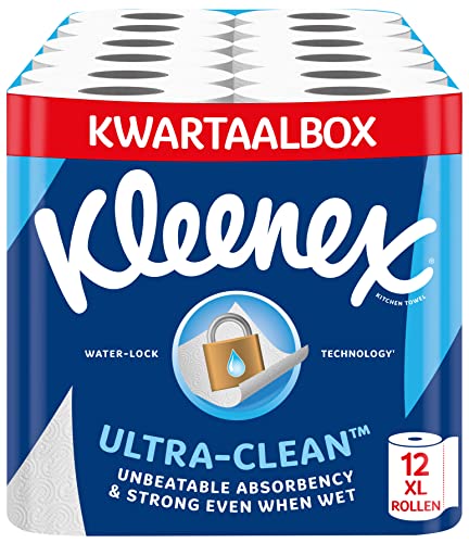 Kleenex® Küchenrolle Ultra Clean™ 12 Maxi XL Küchenrollen, Unübertroffene Saugfähigkeit und Festigkeit Küchenpapier - 100% recycelbare Verpackung von KLEENEX