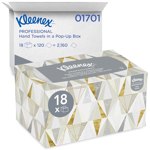 Kleenex 01701 CT Handtücher, Pop-Up Box, Stoff, 9 x 10 1/2, 120 PRO Box (Fall 18 Stück) von KLEENEX