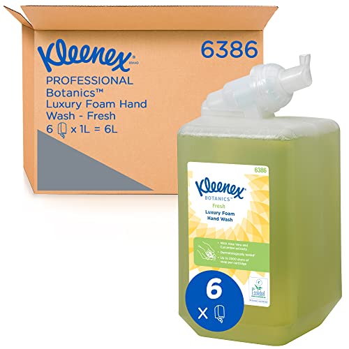 Kleenex Botanics Fresh Luxus Schaum-Seife 6386 – Handseife – 6 x 1 Liter, Kassetten Grün Flüssigseife (insges. 6 l) von KLEENEX