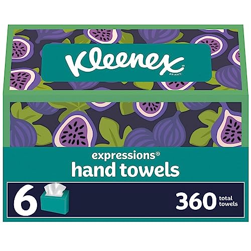 Kleenex Expressions Einweg-Papierhandtücher, Papierhandtücher für Badezimmer, 6 Boxen, 60 Handtücher pro Box (360 Tücher insgesamt) von KLEENEX