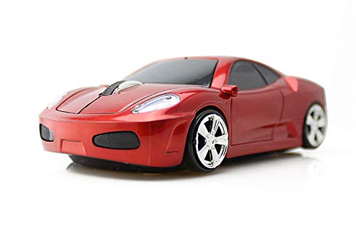 KLEIN Design CM0015 Kabellose Maus, Sportwagen Design, 2.4 GHz Verbindung via Nano-USB-Empfänger, Optischer Sensor, Für Links- und Rechtshänder, in Farbe rote. von KLEIN Design