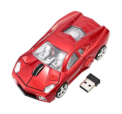 KLEIN Design CM0022 Kabellose Maus, super Sportwagen Design, 2.4 GHz Verbindung via Nano-USB-Empfänger, Optischer Sensor, Für Links- und Rechtshänder, in Farbe rote. von KLEIN Design