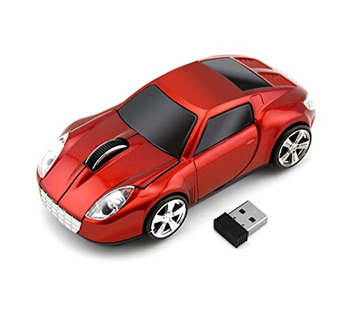 KLEIN Design CM0023 Kabellose Maus, Sportwagen Design, 2.4 GHz Verbindung via Nano-USB-Empfänger, Optischer Sensor, Für Links- und Rechtshänder, in Farbe rote. von KLEIN Design