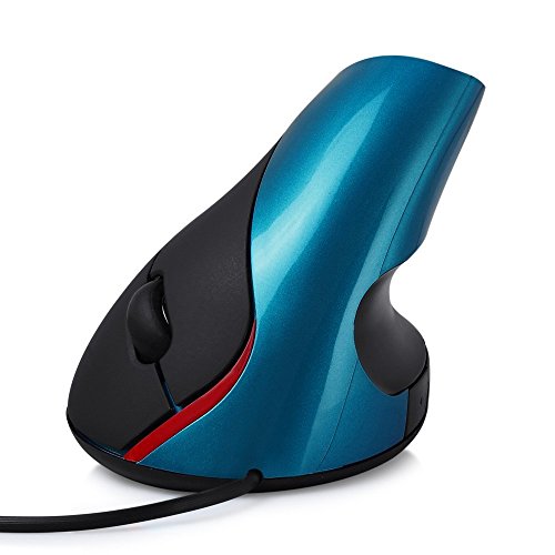 KLEIN Design Vertikale optische Maus, ergonomisches Design, Rechtshänder, 5 Tasten, 1200 DPI, in Farbe blau von KLEIN Design