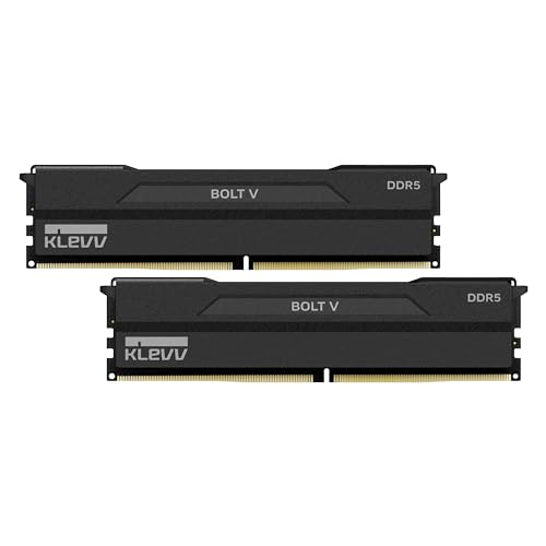KLEVV Bolt V DDR5 32GB (2X 16GB) 6400MHz CL32 Gaming-Arbeitsspeicher RAM Kit XMP 3.0 Non-RGB Hochleistungs-Übertaktung 32-38-38-79 von KLEVV