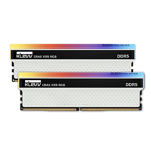 KLEVV CRAS XR5 DDR5 RGB 32GB (2X 16GB) 7000MHz CL36 Gaming-Arbeitsspeicher RAM Kit XMP 3.0 Hochleistungs-Übertaktung 36-46-46-82 von KLEVV