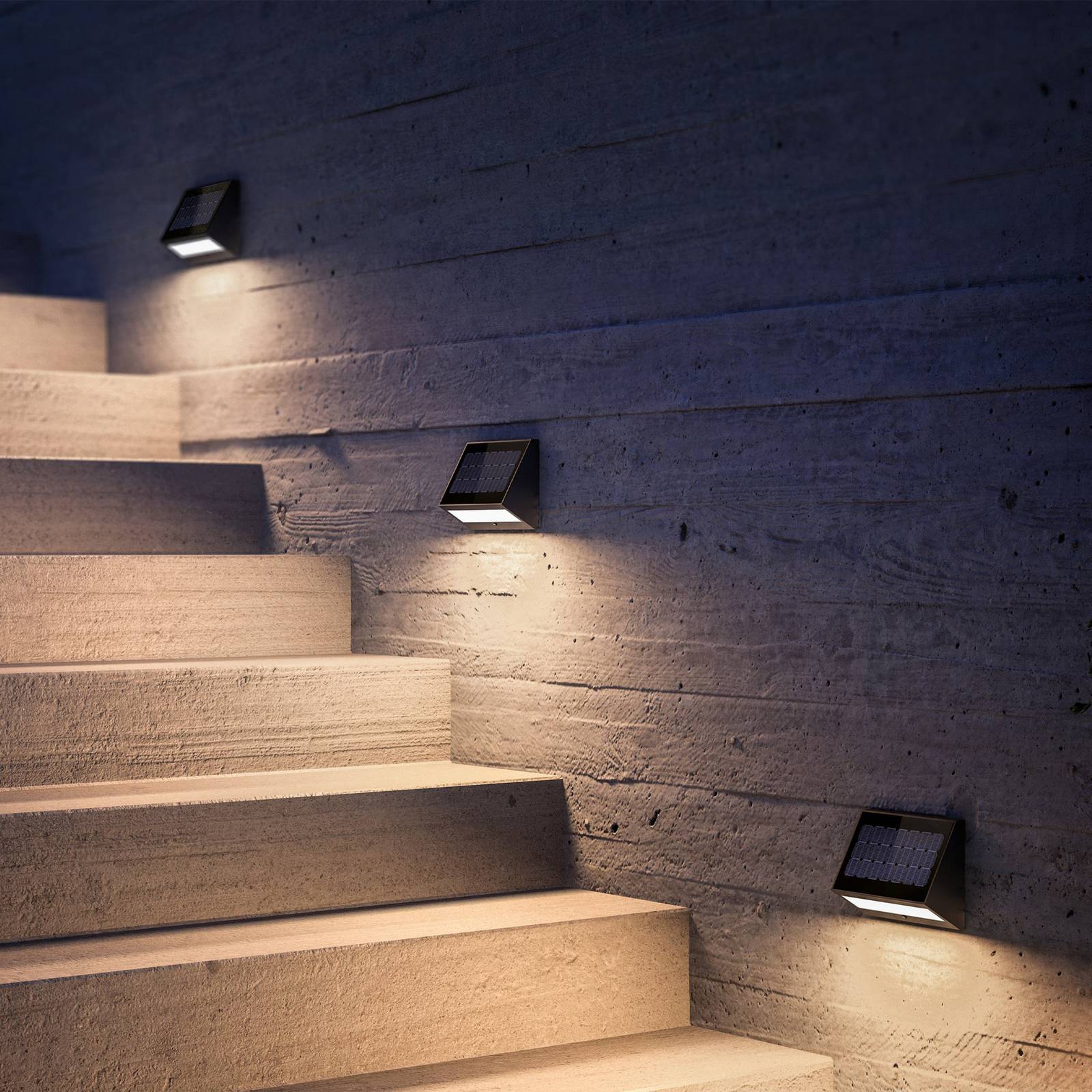 KLEWE LED-Solar-Wandleuchte ECOSTEP, anthrazit, 17 cm, IP65 KLEWE LED-Solar-Wandleuchte ECOSTEP, anthrazit, 17 cm, IP65 von KLEWE